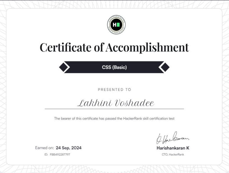 CSS Certificate