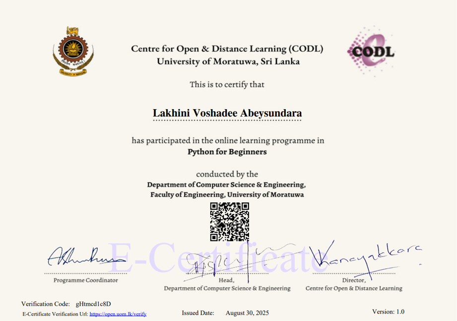 Python Certificate
